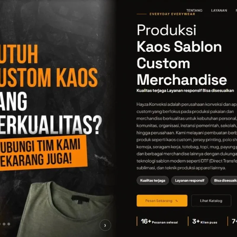 Bedah Website Hayza Konveksi